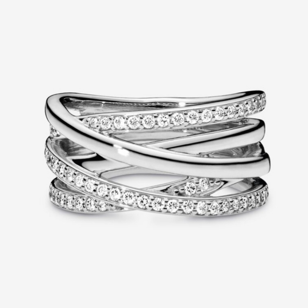 BRAND NEW Pandora ring " Sparkling published lines " size 7 - Picture 9 of 15